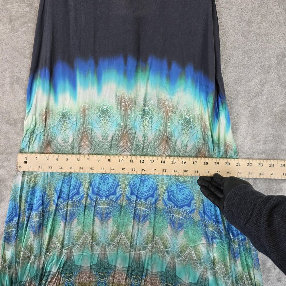 Marciano Dress Womens 6 Multicolor Paisley Ombre Maxi Strappy Silk Sundress - Picture 10 of 12